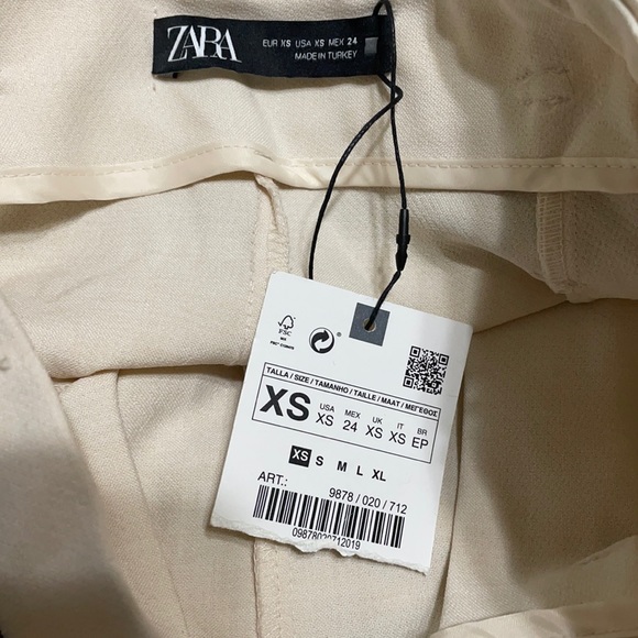 Zara XS Beige Trousers with braided belt - Picture 5 of 5
